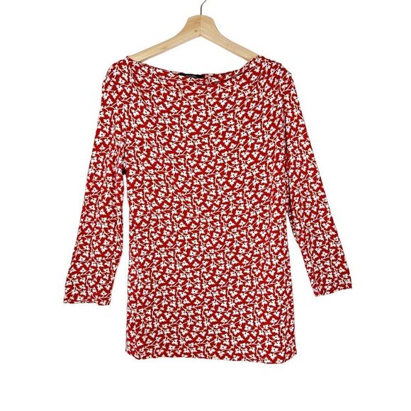 MaxMara Weekend Rust Floral Cowl Neck Top Size XL - Picture 1 of 8